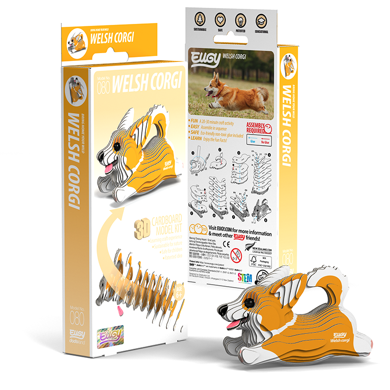 Celebrate Cuteness with a Welsh Corgi 3D Puzzle by Eugy 3D WELSH CORGI 080 3dstorekw