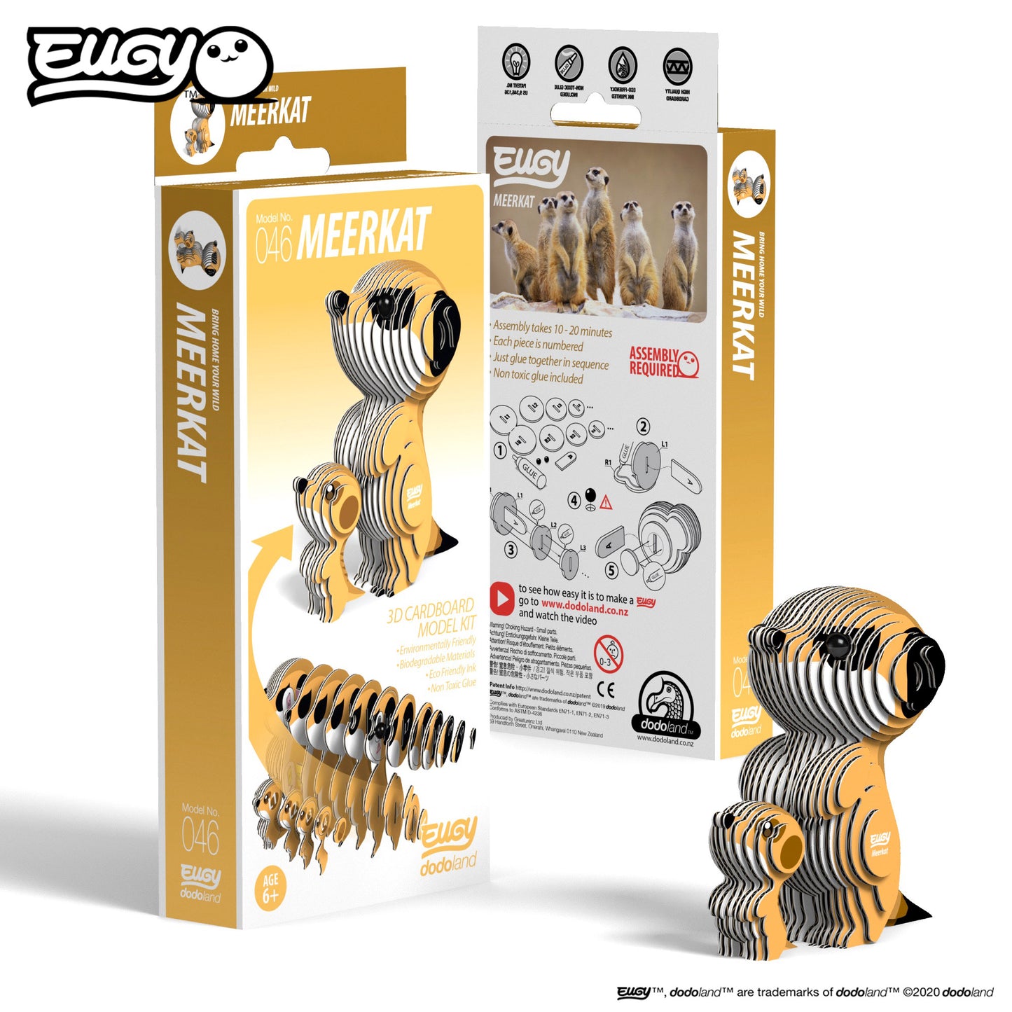 Embark on an Adventure with a Meerkat 3D Puzzle by Eugy - 3D Meerkat ( 046 )