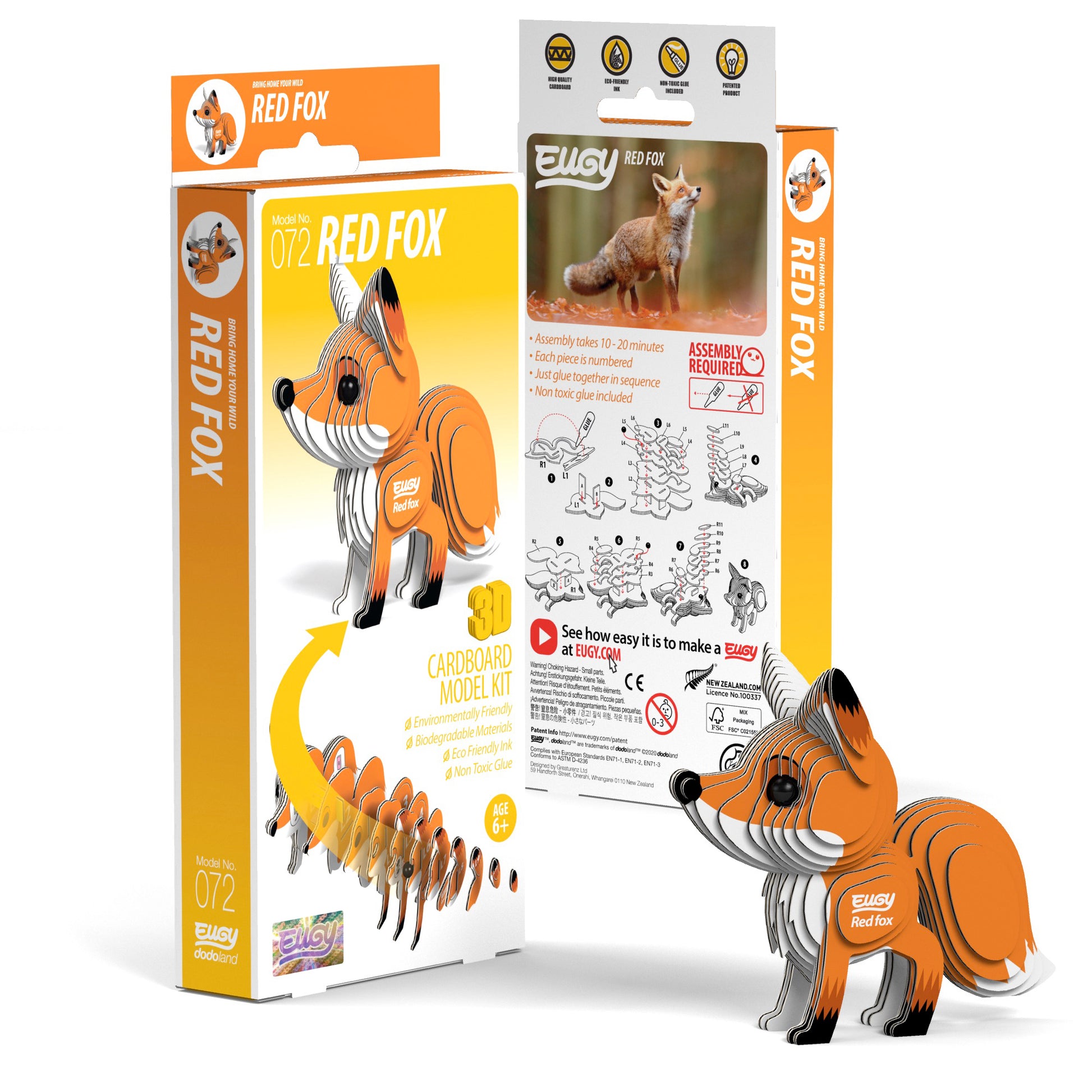 Embrace Elegance and Craftsmanship with a Red Fox 3D Puzzle by Eugy - 3D Red Fox ( 072 )