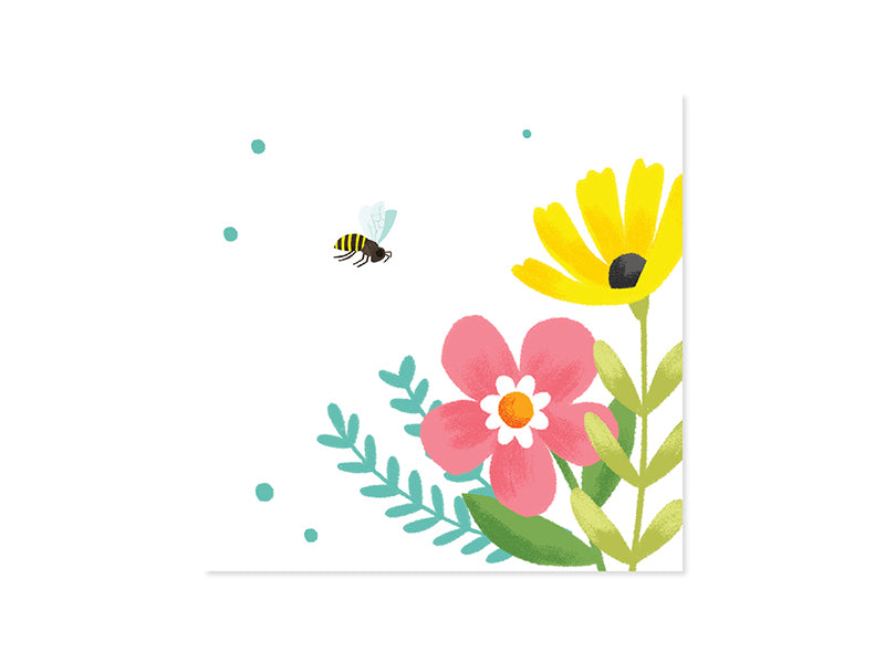 BEES AND FLOWERS BIRTHDAY ( 1218 )