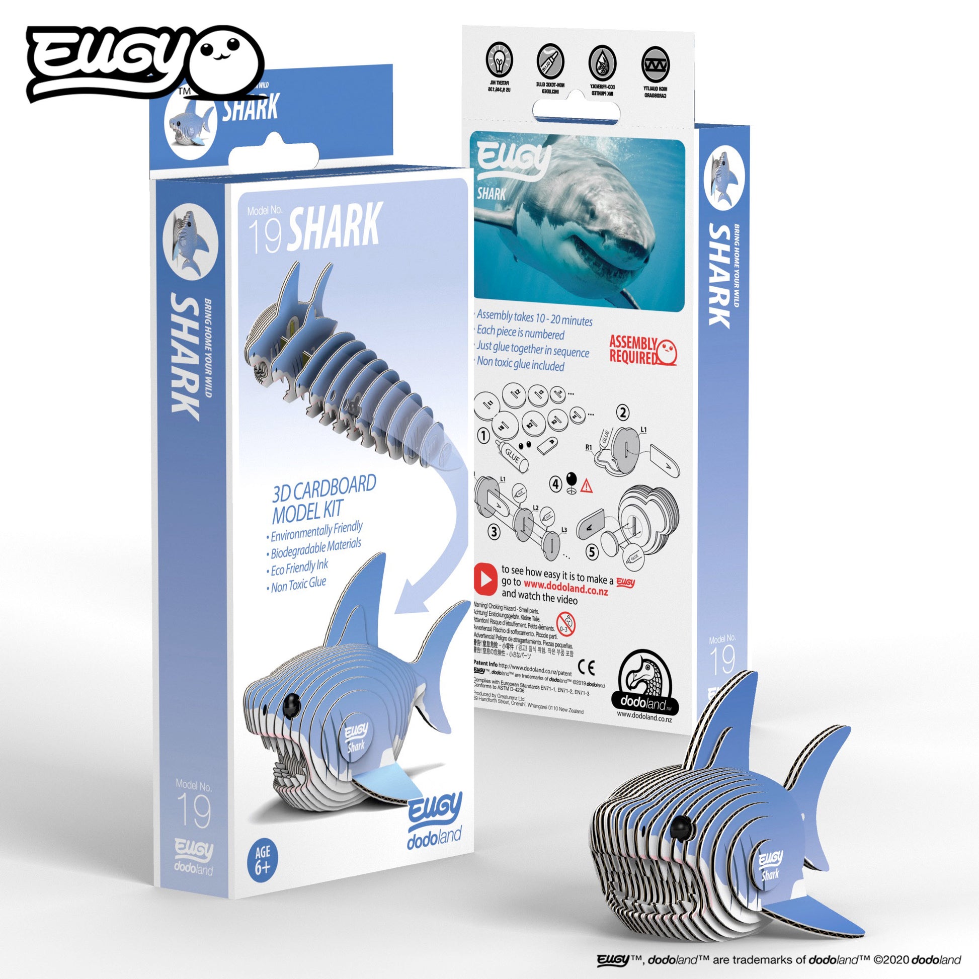 Dive into Adventure with a Shark 3D Puzzle by Eugy - 3D Shark ( 019 )