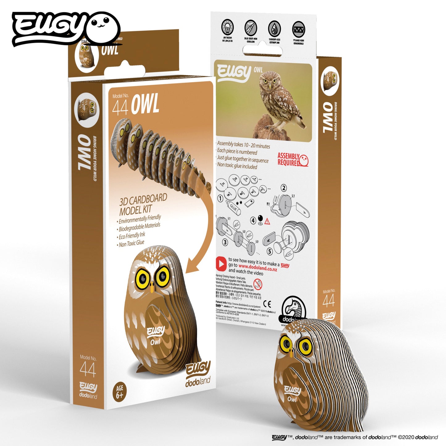 Unleash Wisdom and Creativity with an Owl 3D Puzzle by Eugy - 3D OWL ( 044 )
