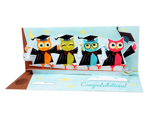احتفل بإنجازهم المذهل مع مجموعتنا الرائعة من بطاقات التهنئة ثلاثية الأبعاد للتخرج  stunning collection of 3D pop-up graduation greeting cards. shop now and honor their hard work and dedication with our unique and personalized cards that will leave a lasting impression.